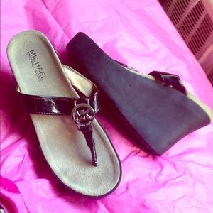 Michael kor wedge slippers